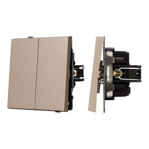 Механизм выключателя двухклавишный непроходной SWT-TENDO-MK02-PL-GD (230V, 10A) Arlight 054061 Механизм выключателя двухклавишный непроходной SWT-TENDO-MK02-PL-GD (230V, 10A) Arlight 054061