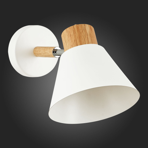 SLE103701-01 Светильник настенный Светлое дерево, Белый/Белый E27 1*60W BUVE фото 4