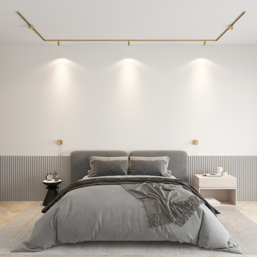 DK5743-SB Светильник для трека SHINE SPOT со светодиодом, D70*H60, 48V DC, 8W, RA?90, 3000K, IP20, сатинированная латунь, алюминий фото 4