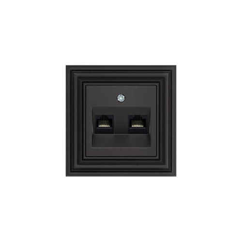 Розетка 2xRJ45 Liregus Retro черный матовый 29-236 Розетка 2xRJ45 Liregus Retro черный матовый 29-236
