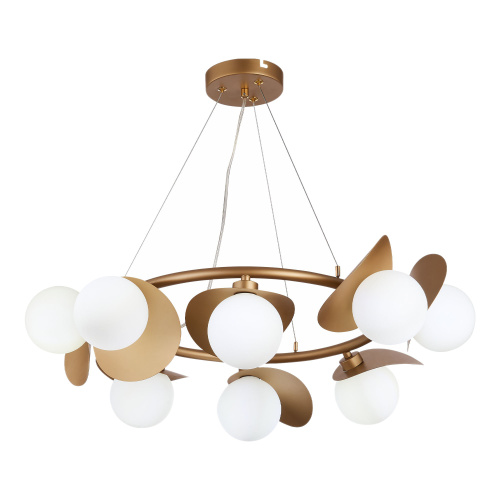 SLE220503-08 Светильник подвесной Золотистый/Белый G9 LED 8*5W BOLZANO фото 7