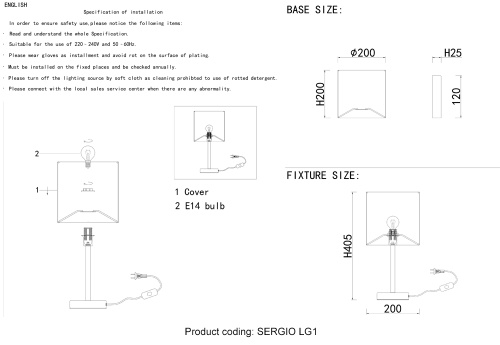 Настольная лампа Crystal Lux SERGIO LG1 NICKEL фото 2