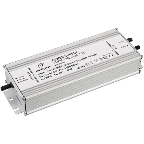 Блок питания Arlight ARPV-UH24480-PFC 24V 480W IP67 20A 028087 Блок питания Arlight ARPV-UH24480-PFC 24V 480W IP67 20A 028087