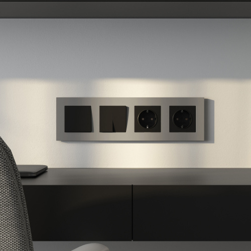 W0042917/ Рамка на 4 поста Slab (дымчатый софт) W0042917 фото 2