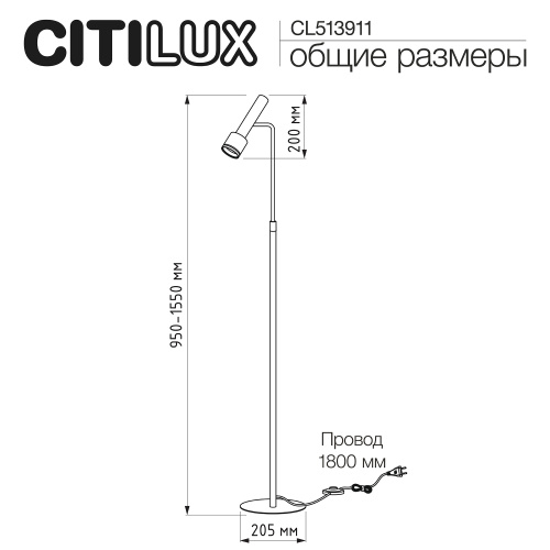 Citilux VEKTOR CL513911 Торшер с поворотным плафоном Чёрный фото 14 Citilux VEKTOR CL513911 Торшер с поворотным плафоном Чёрный фото 14