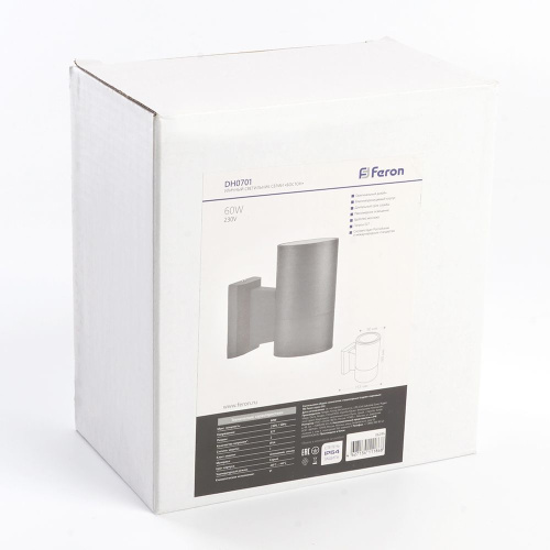 Светильник садово-парковый Feron DH0701, на стену вверх,  E27 230V, черный фото 4