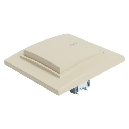 Переключатель 1-клавишный STEKKER  PSW10-9005-02, 250В, 10А, серия Эрна, слоновая кость фото 4