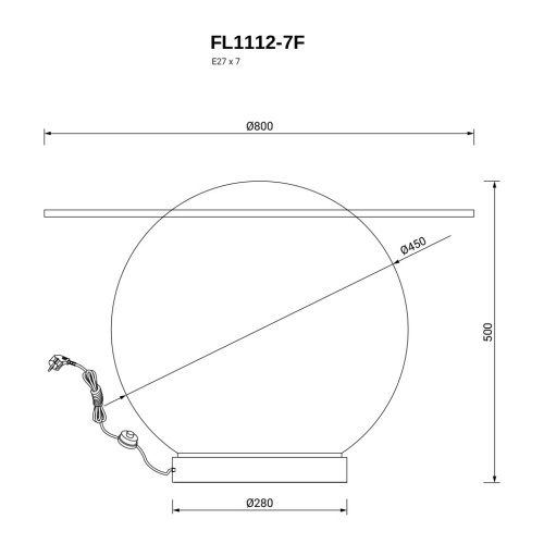 Торшер - журнальный стол Luminar FL1112-7F фото 6 Торшер - журнальный стол Luminar FL1112-7F фото 6