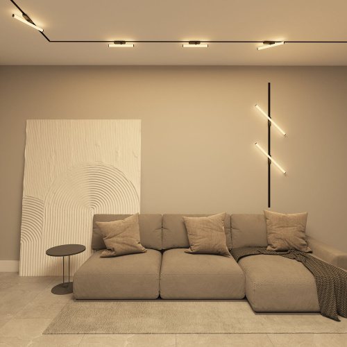 DK6638-BK Поворотный однофазный трековый светильник STROM со светодиодом L600mm 220V 15W 150° 3000K IP20 черный алюминий/акрил фото 3