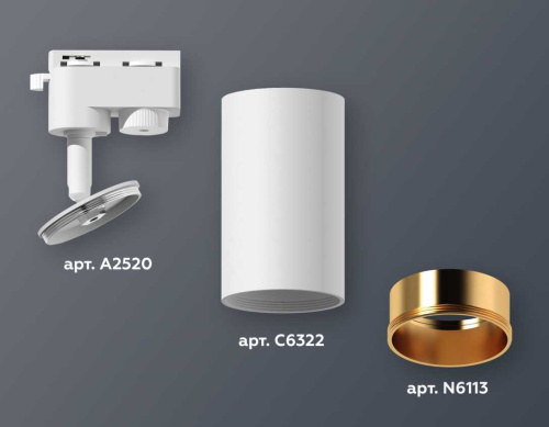 Комплект трекового светильника Ambrella light XT6322023 SWH/PPG белый песок/золото розовое полированное (A2520, C6322, N6113) фото 2