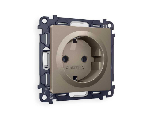 Комплект механизма электрической розетки AMBRELLA VOLT ALFA Темная бронза матовый с/з на винтовых зажимах QUANT (AP6360, VM141) MA636010 Комплект механизма электрической розетки AMBRELLA VOLT ALFA Темная бронза матовый с/з на винтовых зажимах QUANT (AP6360, VM141) MA636010