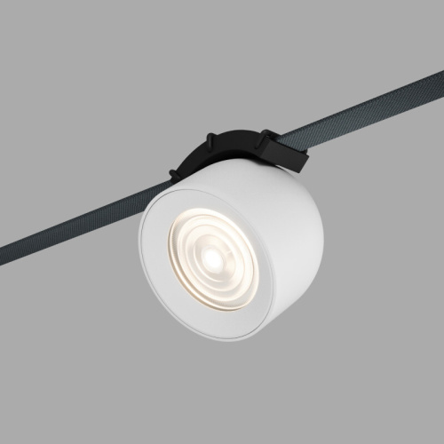 DK5540-WH+BK Поворотный светильник для трека-ремня Belty, серия Spot, со светодиодом, D100*H107мм, 48V DC, 12W, RA90, 38°, 4000K, IP20, белый с черным, алюминий фото 3