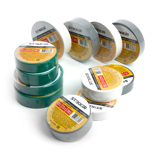 Изоляционная лента STEKKER INTP01319-10 0,13*19 10 м. серебро фото 6