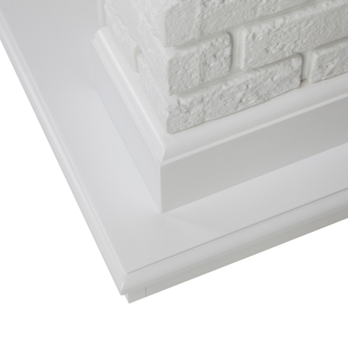 Каминокомплект BRIXTON/ЭЛЬБРУС Белый с очагом Электроочаг EVRIKA 25.5 фото 6