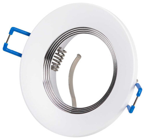 Светильник встраиваемый алюминиевый ЭРА KL107 WH/SL под лампу MR16 GU5.3 белый/серебро Б0061096 фото 5