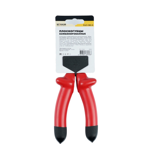 Плоскогубцы комбинированные диэлектрические STEKKER,  180мм, PLE1-180-S фото 5