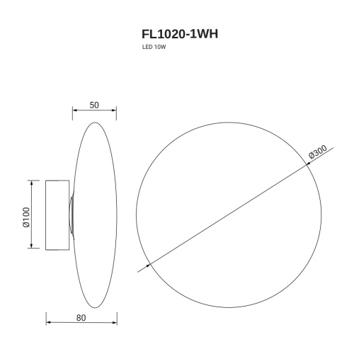 Бра luminosa FL1020-1WH фото 5