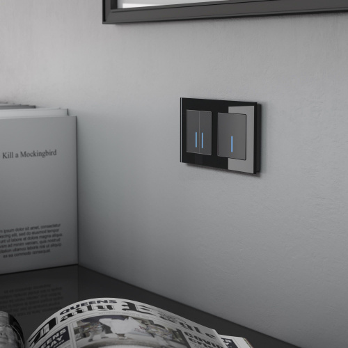 Сенсорный выключатель одноклавишный с подсветкой черный W4510108 фото 2 Сенсорный выключатель одноклавишный с подсветкой черный W4510108 фото 2