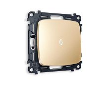 Комплект механизма 1-кл проходного выключателя AMBRELLA VOLT с подсветкой 5600K OMEGA Шампань QUANT (OP6020, VM105, G25W) MO602035