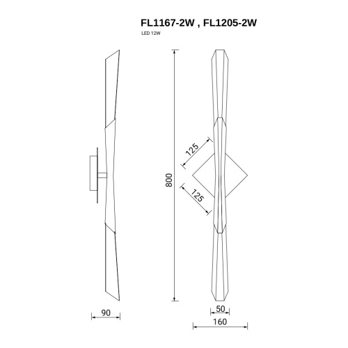 Бра Unico Silver FL1205-2W фото 8