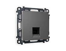 Комплект механизма компьютерной розетки AMBRELLA VOLT ALFA Антрацит серый RJ-45(8P8C) CAT6 с шторкой QUANT (AP6620, VM188) MA662010