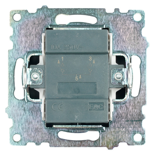 Выключатель 2-клавишный (механизм), STEKKER GLS10-7104-05, 250V, 10А, серия Катрин, черный фото 3