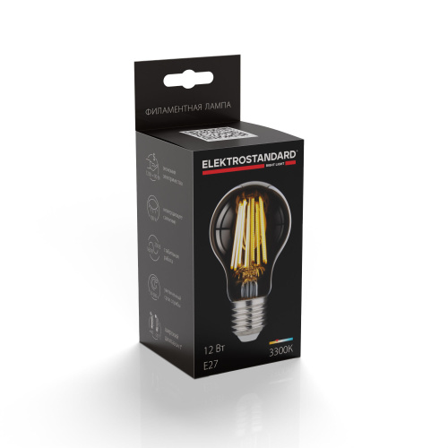 Филаментная светодиодная лампа А60 12W 3300K E27 BLE2710 фото 2