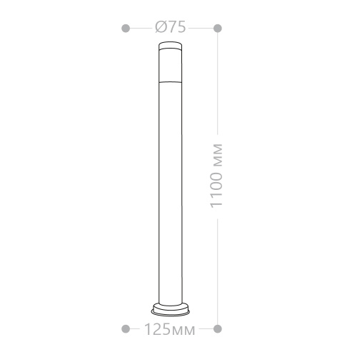 Светильник садово-парковый Feron DH022-1100, Техно столб, 18W E27 230V, серебро фото 3