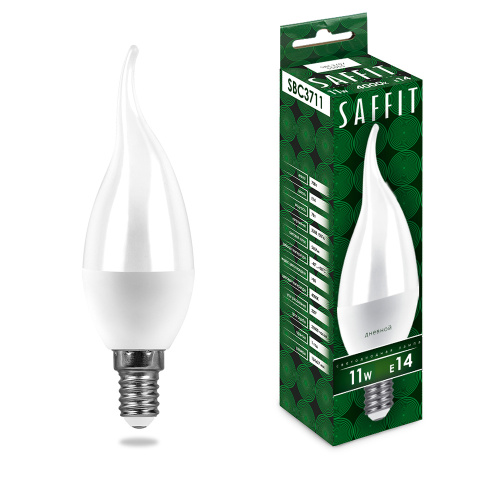 Лампа светодиодная SAFFIT SBC3711 Свеча на ветру E14 11W 230V 4000K