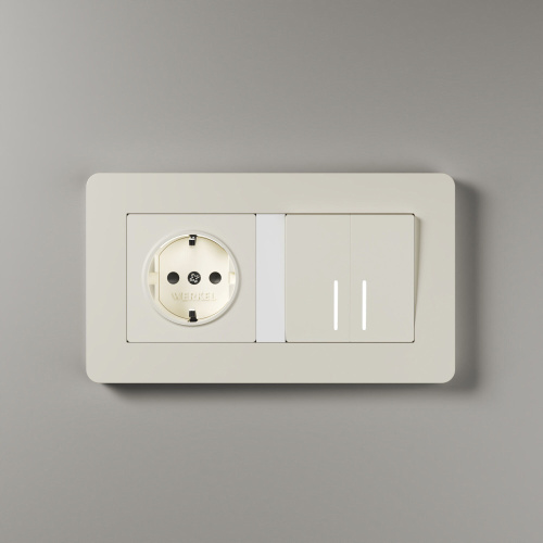 Рамка из поликарбоната на 2 поста Split айвори/белый, soft-touch W0023066 фото 5