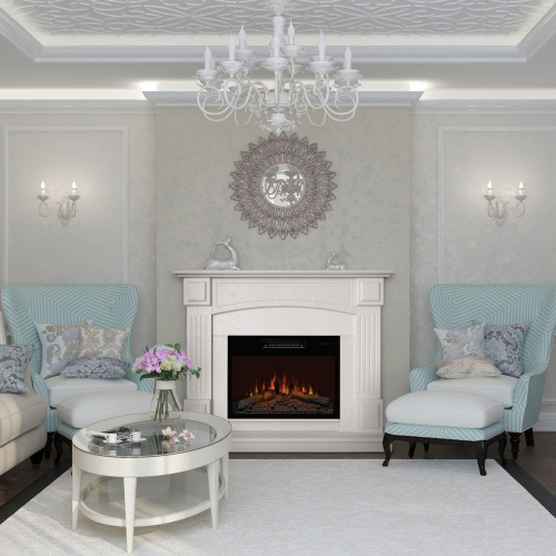 Каминокомплект CAROLINA/БОСТОН Береза белая с очагом Электроочаг KENDAL/КЕНДАЛ 24 фото 7