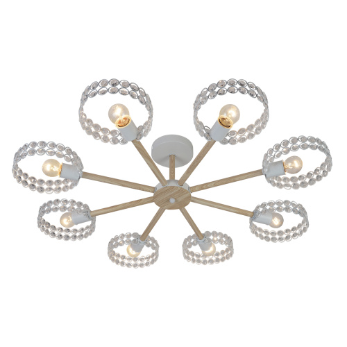 Светильник на штанге Escada 679/8P E27*60W White/Wood Светильник на штанге Escada 679/8P E27*60W White/Wood