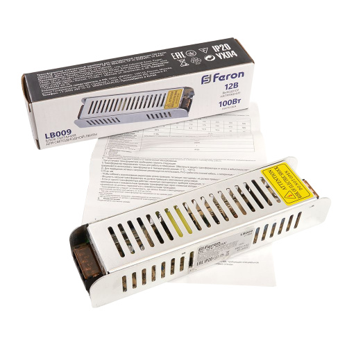Трансформатор электронный для светодиодной ленты 100W 12V (драйвер), LB009 FERON фото 2