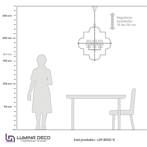Подвесная люстра Lumina Deco Baltimore LDP 8020-6 CHR+WT фото 7 Подвесная люстра Lumina Deco Baltimore LDP 8020-6 CHR+WT фото 7