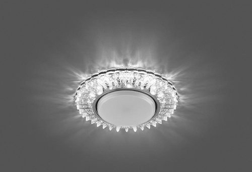Светильник встраиваемый с белой LED подсветкой Feron CD4025 потолочный GX53 без лампы прозрачный фото 2