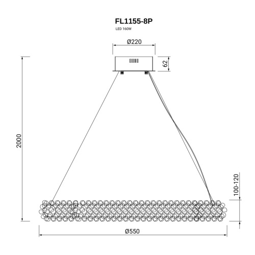 Подвесная люстра Eternity FL1155-8P фото 2 Подвесная люстра Eternity FL1155-8P фото 2