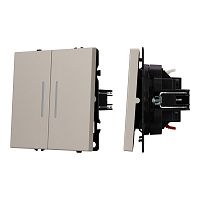 Механизм выключателя двухклавишный проходной LED SWT-NOBE-MKP2-SFPL-L-CA (230V, 10A) Arlight 059421