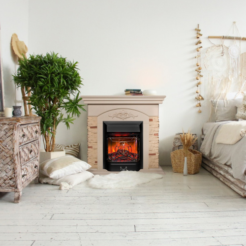 Каминокомплект NEAPOLIS/ЛАНКАСТЕР Слоновая кость с очагом Электроочаг MAJESTIC LUX RC/МАДЖЕСТИК С ПУЛЬТОМ фото 7