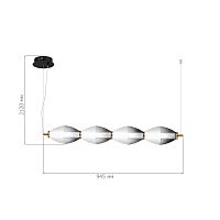 SL6130.403.24 Светильник подвесной ST-Luce Черный/Белый, Дымчатый LED 1*28W 3000K ICE