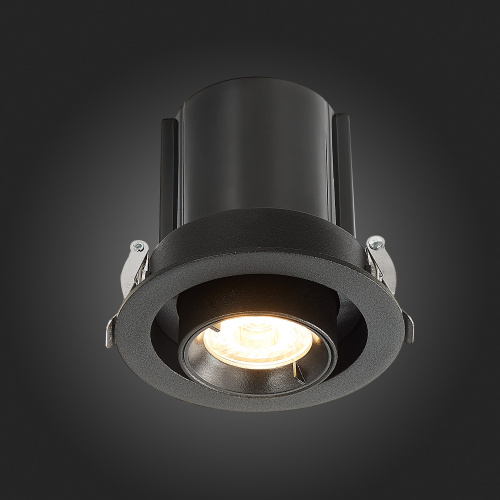 ST702.338.12 Св-к встр. Черный LED 1*12W 3000K 900Lm Ra80 24° IP20 D90xH92 180-240V Встраиваемые светильники фото 6
