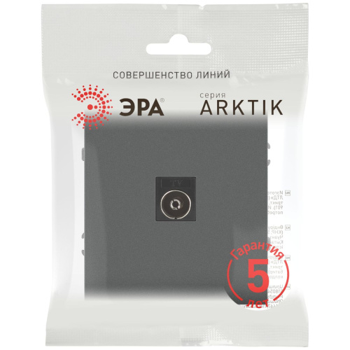 Розетка ЭРА Arktik 16-3101-06 TV одиночная графит Б0070469 фото 3