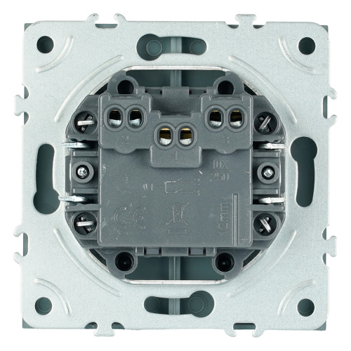 Выключатель 2-клавишный самовозвратный (механизм), STEKKER, 250В, 10А, серия Эмили, RSW10-5113-10, платиново-серый, soft touch фото 6