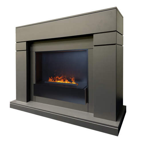 Электрокамин RealFlame Lindelse 26 GR серый, графит c очагом 3D Cassette 630 Black Panel фото 2