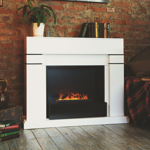 Электрокамин RealFlame Lindelse 26 WT белый с очагом 3D Cassette 630 Black Panel фото 7 Электрокамин RealFlame Lindelse 26 WT белый с очагом 3D Cassette 630 Black Panel фото 7