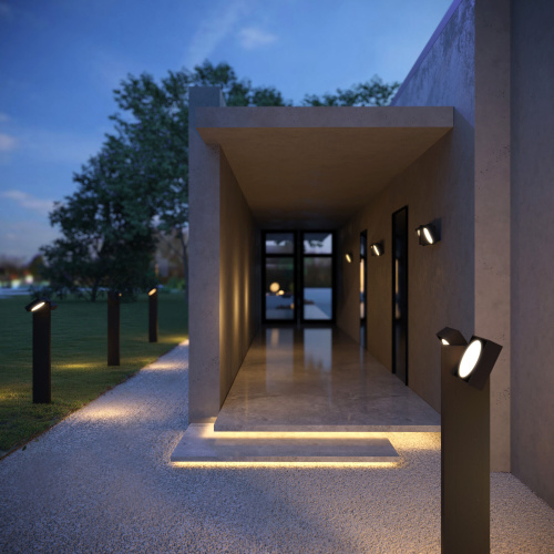 Светильник садово-парковый со светодиодами поворотный Twin 35170/D черный фото 2