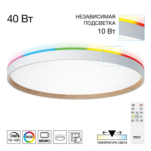 Citilux ETALON CL750500R LED RGB Светильник с пультом Белый+Бук Citilux ETALON CL750500R LED RGB Светильник с пультом Белый+Бук