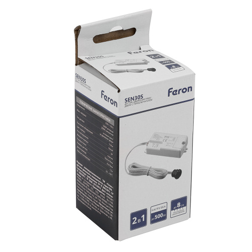 Датчик движения руки/на открывание двери 230V 500W 5-8см 30° белый  с 1.5м кабелем SEN30S фото 9
