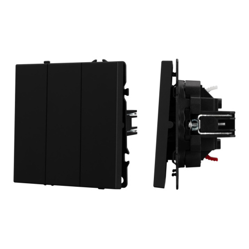 Механизм выключателя трехклавишный непроходной SWT-NOBE-MK03-SFPL-BK (230V, 10A) Arlight 061796 Механизм выключателя трехклавишный непроходной SWT-NOBE-MK03-SFPL-BK (230V, 10A) Arlight 061796