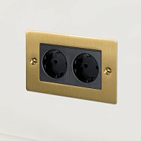 Розетка 2G brass