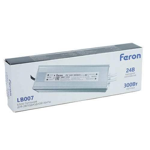Трансформатор электронный для светодиодной ленты 300W 24V IP67 (драйвер), LB007 FERON фото 8